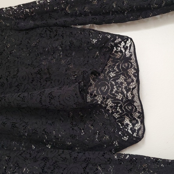 Reap What You Sew Crafts Elegant Black Lace Women's Blouse - Picture 5 of 16